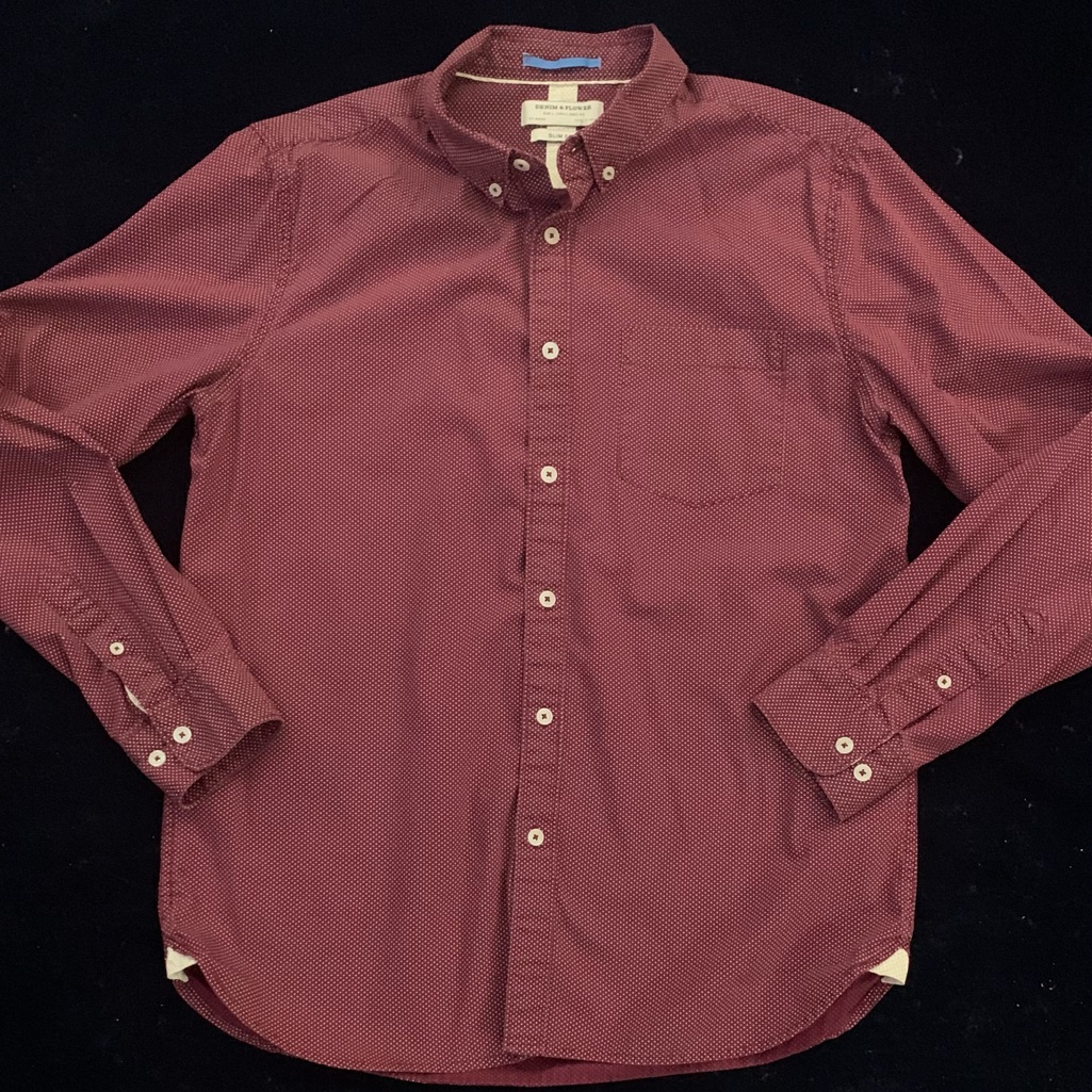 Demim & Flower All Cotton Slim Fit Polka Dot Shirt